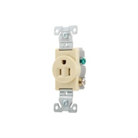 817V-BOX RECEPTACULO SENCILLO C/CABLE POST. NEMA 5-15R 15A 125V MARFIL EAGLE