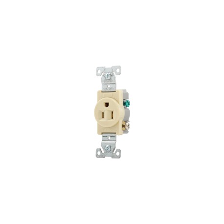 817V-BOX RECEPTACULO SENCILLO C/CABLE POST. NEMA 5-15R 15A 125V MARFIL EAGLE
