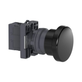 EasyLine botón pulsador 22mm cabeza de hongo 40mm, 1 NA, color negro