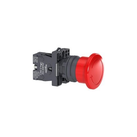 Botón paro de emergencia 22mm cabeza40mm sin gatillo - desbloqueo de giro 1NC color rojo