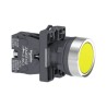 EasyLine Botón pulsador redondo 22mm retorno por resorte color amarillo NA IP65