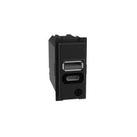 Cargador Living Now USB tipo A+C 1 módulo 100-240V 50-60Hz