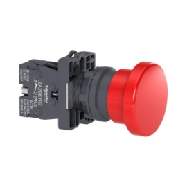 EasyLine botón pulsador 22mm cabeza de hongo 40mm, 1 NA, color rojo