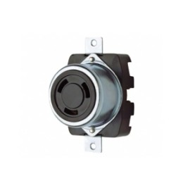 WD7380T RECEP SENC DE BAQ. NEGRO C/ CUBIERTA METÁLICA 3P 4H 50A 600VCA 250VCD