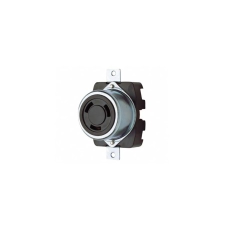WD7380T RECEP SENC DE BAQ. NEGRO C/ CUBIERTA METÁLICA 3P 4H 50A 600VCA 250VCD