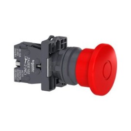 Botón paro de emergencia 22mm cabeza40mm presiona-jala 1NC color rojo