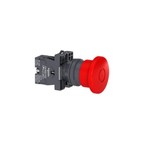 Botón paro de emergencia 22mm cabeza40mm presiona-jala 1NC color rojo