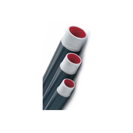 3310012 TUBO DE ALUMINIO CEDULA 40 25mm. DOMEX BOND REC/PVCINTERIOR URETANO ROJO.