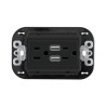 Tomacorriente Dúplex Negro 2P+T con protección infantil y con 2 cargadores USB 3.1 A 3 mód