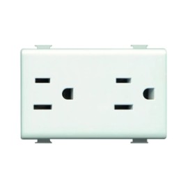 Tomacorriente Dúplex 2P+T 15A 127250V~ 3 mód. con sistema de protección infantil