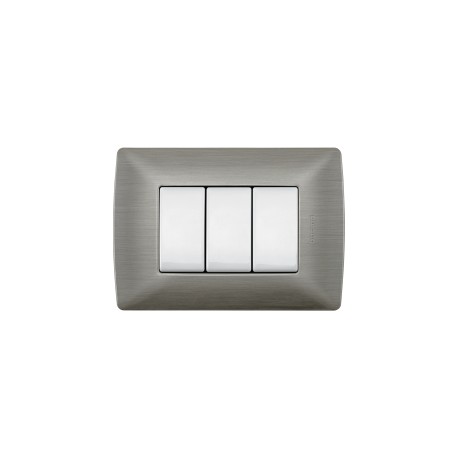 Placa de aluminio con chasis color Acero 3 mód.