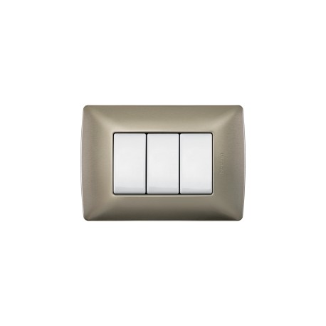 Placa de aluminio con chasis color Perla 3 mód.
