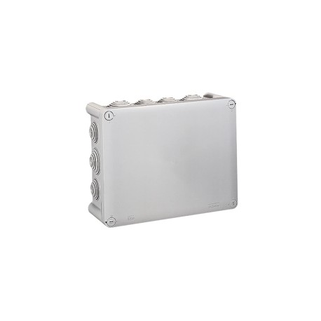 Caja plexo rectangular de 220 x 170 x 86 mm de profundidad Con 14 entradas con boquillas Ø de 4 a 32