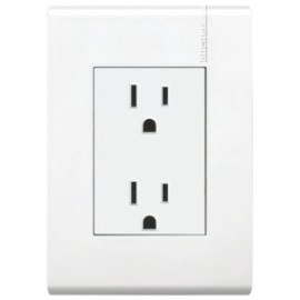 Tomacorriente Dúplex 2P+T con Protección Infantil 15A 127250V~ Placa Blanca