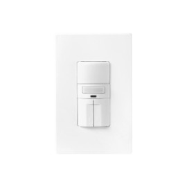 Sensor de Ocupación blanco con 2 Interruptores y Luz Nocturna, Infrarrojo Pasivo, incluye placa180°,