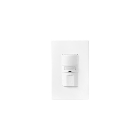 Sensor de Ocupación blanco con 2 Interruptores y Luz Nocturna, Infrarrojo Pasivo, incluye placa180°,